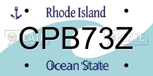 CPB73Z Rhode Island License Plate