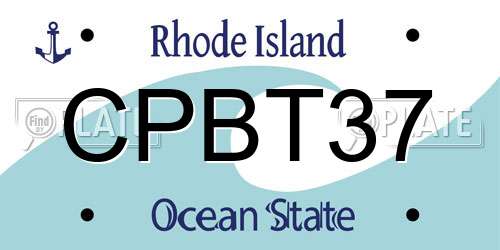 CPBT37 Rhode Island License Plate