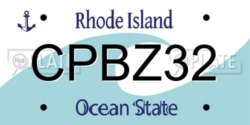 CPBZ32 Rhode Island License Plate