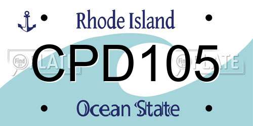 CPD105 Rhode Island License Plate