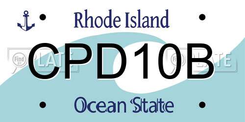 CPD10B Rhode Island License Plate
