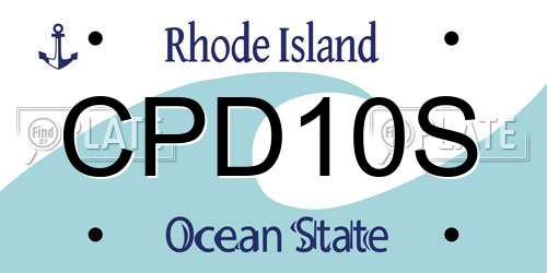 CPD10S Rhode Island License Plate