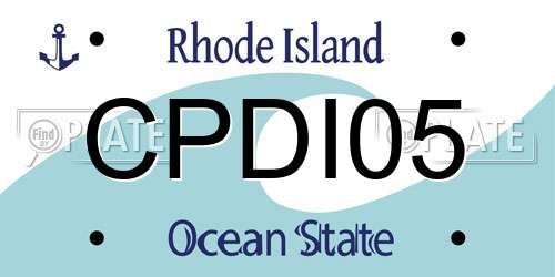 CPDI05 Rhode Island License Plate