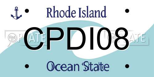 CPDI08 Rhode Island License Plate