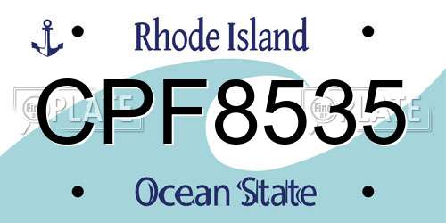 CPF8535 Rhode Island License Plate