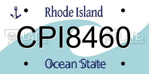 CPI8460 Rhode Island License Plate