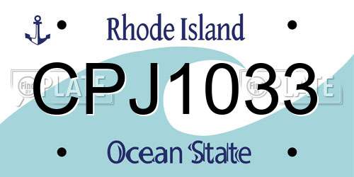 CPJ1033 Rhode Island License Plate