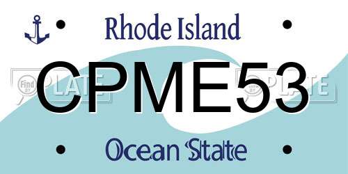 CPME53 Rhode Island License Plate