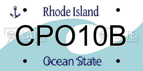 CPO10B Rhode Island License Plate