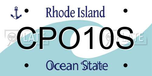 CPO10S Rhode Island License Plate