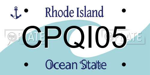 CPQI05 Rhode Island License Plate