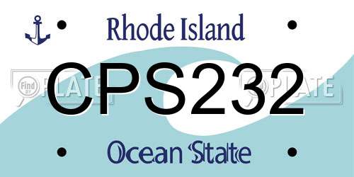 CPS232 Rhode Island License Plate