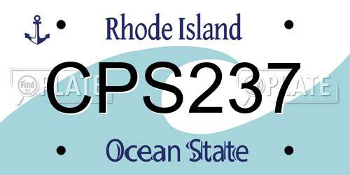 CPS237 Rhode Island License Plate