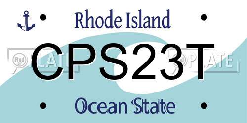 CPS23T Rhode Island License Plate
