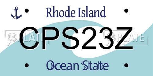 CPS23Z Rhode Island License Plate