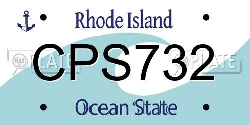CPS732 Rhode Island License Plate