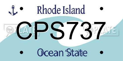 CPS737 Rhode Island License Plate