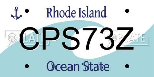 CPS73Z Rhode Island License Plate