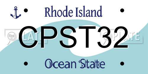 CPST32 Rhode Island License Plate