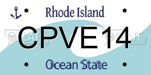 CPVE14 Rhode Island License Plate