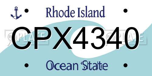 CPX4340 Rhode Island License Plate