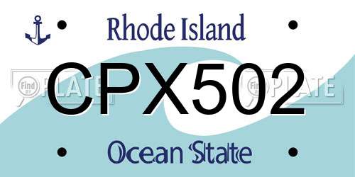 CPX502 Rhode Island License Plate
