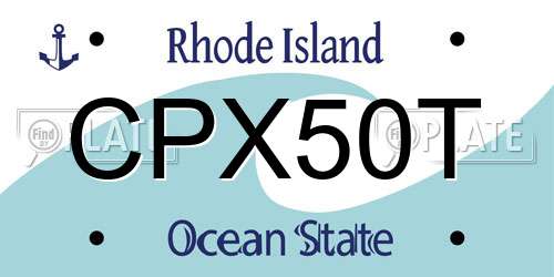 CPX50T Rhode Island License Plate