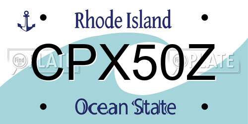 CPX50Z Rhode Island License Plate