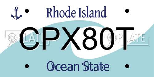 CPX80T Rhode Island License Plate