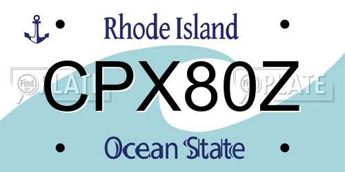 CPX80Z Rhode Island License Plate