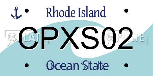 CPXS02 Rhode Island License Plate