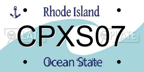 CPXS07 Rhode Island License Plate