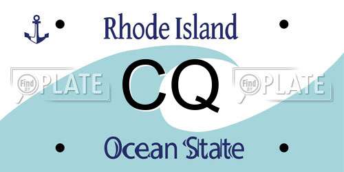 CQ Rhode Island License Plate