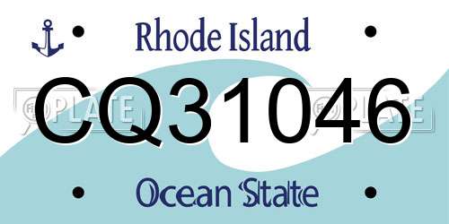 CQ31046 Rhode Island License Plate