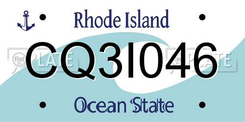 CQ3I046 Rhode Island License Plate