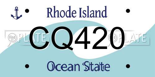 CQ420 Rhode Island License Plate