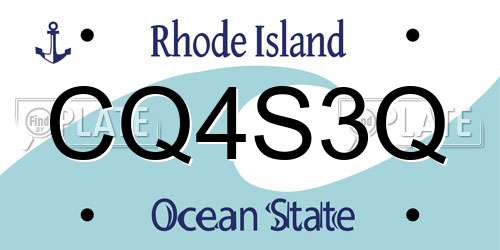 CQ4S3Q Rhode Island License Plate