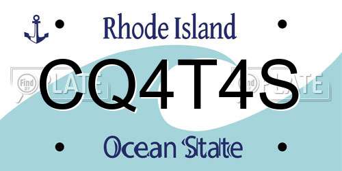 CQ4T4S Rhode Island License Plate
