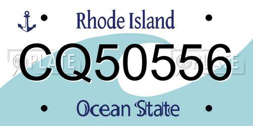 CQ50556 Rhode Island License Plate