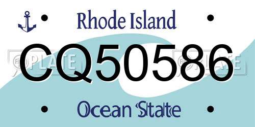 CQ50586 Rhode Island License Plate