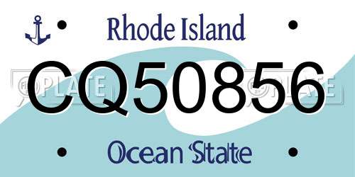 CQ50856 Rhode Island License Plate
