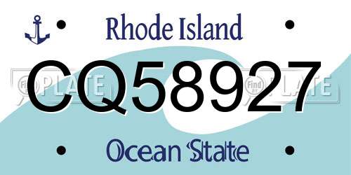 CQ58927 Rhode Island License Plate