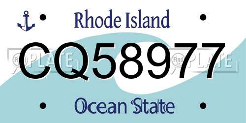 CQ58977 Rhode Island License Plate
