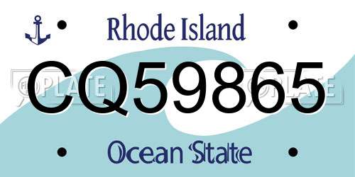 CQ59865 Rhode Island License Plate