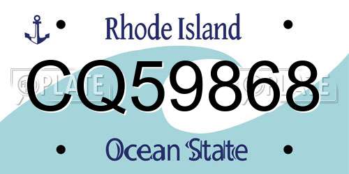 CQ59868 Rhode Island License Plate