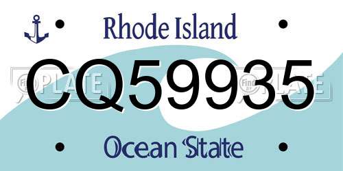 CQ59935 Rhode Island License Plate