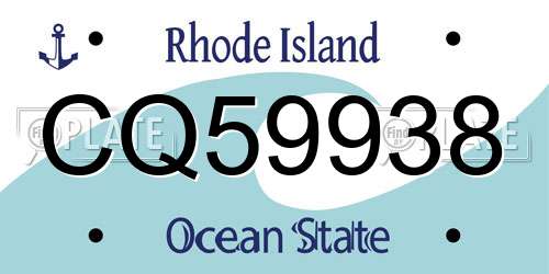 CQ59938 Rhode Island License Plate