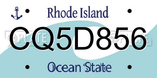 CQ5D856 Rhode Island License Plate
