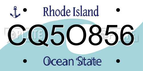 CQ5O856 Rhode Island License Plate
