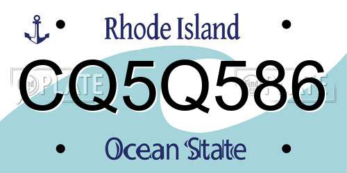 CQ5Q586 Rhode Island License Plate